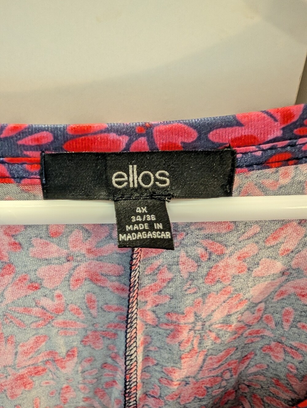 Ellos Woman's 4X Pink and Purple Floral Scoop-Neck Tunic NWT - Picture 2 of 7